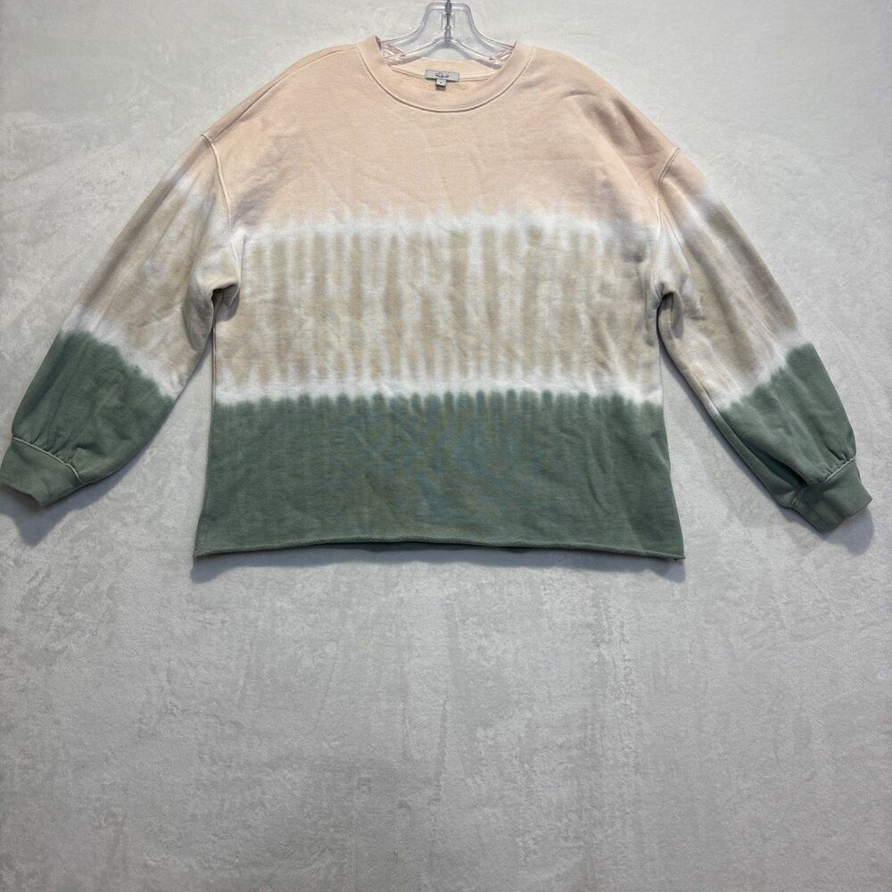 Rails Women's Reeves Sherbert Tie Dye Terry Sweatshirt Raw Hem Size Small